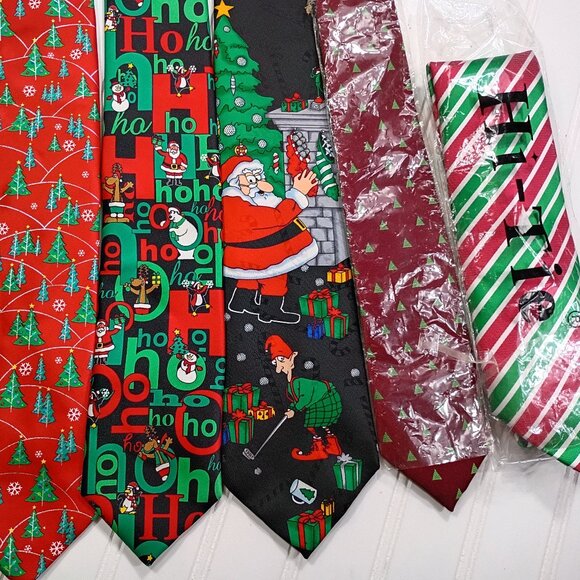 Vintage Christmas Neckties LOT OF 18 Hallmark Santa Claus Grinch Holiday Ties - Picture 8 of 16